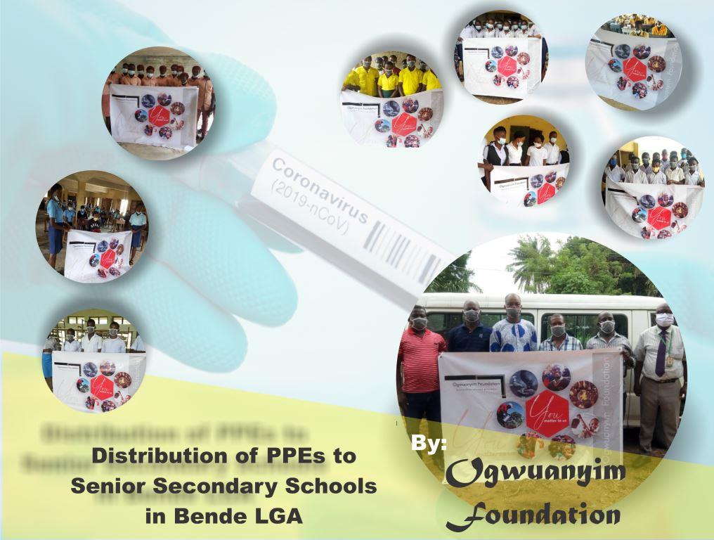 Distribution of PPEs to SS3 students in Secondary schools in Bende LGA